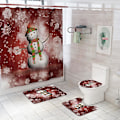 Miniatyrbild 2 av 5: 4st Christmas Snowman 3d Duschdraperi Duschmatta Toalett