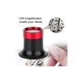 Miniatyrbillede 5 af 5: Urmager forstørrelsesglas, 10x aluminiumslegering øjenlup reparation til læsning af alt præcisionsarbejde syning reparationer
