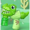 Miniatyrbillede 2 af 3: Automatisk bobleblæsemaskine (otte-hullers grøn dinosaur boblepistol),