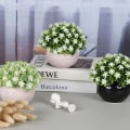 Miniatyrbillede 4 af 5: Simulering potteplanter Moderne boligdekoration Pulppotter Kunstige potteplanter (Gul Gypsophila)