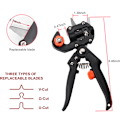 Miniatyrbilde 4 av 5: Profesjonell podesaks Hagesaks Trepodetang Hagepodesett (U-Cut, V-Cut & Ω-Cut) for Tw