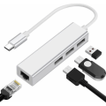 Pikkukuva 2 / 5: USB C - Gigabit Ethernet -sovitin USB C - USB 3.0 10/100/1000 RJ 45 LAN -verkkosovitinkaapeli, tukee Windows 8/7/10