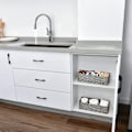 Miniatyrbillede 4 af 5: Toiletbakke tanklåg, flet-opbevaringskurv, sæt med 2 vandtæt arrangørkurv til badeværelse, Grå arrangørkurv til badeværelse
