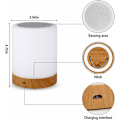 Miniatyrbillede 2 af 5: Creative Wood Grain Charging Dæmpbar LED Farverigt Mood Light Touch Shooting Light