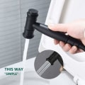Miniatyrbillede 3 af 5: Toilet Bidet Spray, Bidet Bruser Sprøjte Messing Kit Enkeltgreb Vægmonteret Håndbruser Kit Sort WC Brusesæt