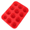 Miniatyrbillede 2 af 3: Silikone Rund Æggetærteform DIY Bageværktøj 12 med Cupcake Muffin Form Tyk Silikone Kageform (Rød),