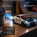 Super vækkeur med LED-lys til bilentusiaster og børneværelsesindretning White alloy mode