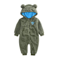 Miniatyrbillede 1 af 5: Baby fleece jumpsuit hættedragt snedragt langærmet jakkesæt green