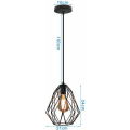 Miniatyrbilde 4 av 4: 2stk Cage Lysekrone Pendel Lampe Industriell Retro Taklampe E27 Strykejern for soverom Stue Bar Svart - Svart