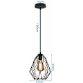 Miniatyrbillede 4 af 4: 2stk Cage Lysekrone Pendel Industriel Retro Loftslampe E27 Strygejern til Soveværelse Stue Bar Sort - Sort