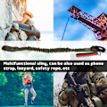 Miniatyrbillede 4 af 8: Udendørs CS Essential Gun Rope Taktisk Mission Rope Elastisk Sikkerhedstov Midje Beskyttelse Deluxe Version (Grøn (SL-21-OD)) Green