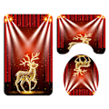 Pikkukuva 4 / 5: Christmas Deer WC-lattiamatot Neliosainen kylpyhuoneen set, SD2,