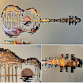 Miniatyrbild 4 av 5: Metall väggkonst abstrakt gitarr heminredning hantverk