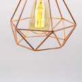 Miniatyrbillede 5 af 5: Metal diamantform pendel lysekrone moderne E27 loftslampe til soveværelset stue bar rose - rosa guld