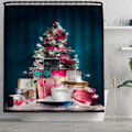 Miniatyrbilde 3 av 5: Peis Juletre Dusjgardin Gulvmatte Teppe Fire deler Polyester 3D Digital Printing,SD4,