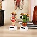 Miniatyrbillede 1 af 4: Solar Powered Dancing Beach pige + iført palme Dukker Svingende kjole Animeret danser bil Decor