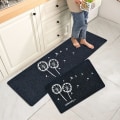 Miniatyrbilde 1 av 5: Hvit løvetann grå utskrift 40*120*1, 40*60*1 baderomsfotmatte sklisikre matter for hjemmebruk，For toalett, toalett, etc.