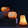 Miniatyrbilde 1 av 5: Led varmt stearinlys Halloween-simuleringsgresskar (3 stykker)