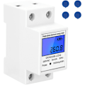 Miniatyrbilde 1 av 5: LCD med bakgrunnsbelyst display 5-80A 2P enfase multifunksjons energimåler egnet for verktøyrom