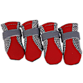 Miniatyrbilde 1 av 4: 4stk Pet Dog Sko Sklisikker såle e Mesh Straps Boots XL Red