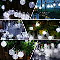 Miniatyrbild 3 av 5: 50 LED Solar String Lights utomhus och inomhus IP65 vattentäta 8 lägen, USB String Lights Pretty Decoration (vit)，för i