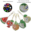 Miniatyrbild 1 av 3: 5d DIY Diamond painting Nyckelring Strassmålning Broderi Nyckelring Dubbelsidig borrhänge Hantverk Strassmålning Full Kit Berlocker Present (
