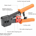 Miniatyrbild 3 av 5: RJ45 Crimptång Crimpverktyg för RJ11/RJ12 nätverks- och telefonkablar - 3-i-1 Modular Telecom Crimp Tool Net