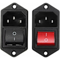 Miniatyrbillede 1 af 5: 10A 250V 3Pin Iec320 C14 Indgangsmodul Stiksikring med kontakt hanstikdåse 2 stk.