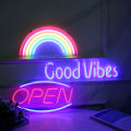 Miniatyrbilde 2 av 5: LED neonlys, hele spekteret av ryggplater i akryl, nattlys for romdekorasjon (bakplate-OPEN-to-farge),