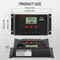 Miniatyrbillede 2 af 5: Charge Controller 30A Solpanel Laderegulator Automatisk identifikation 12V/24V med LCD-skærm og 5V USB-port Bla