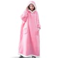 Oversized Hoodie Teppe Sweatshirt Ultra Plush Varm Genser pink