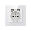 Pikkukuva 1 / 5: Kaksois- USB lakistandardi 2.1A ranskalainen ranskalainen pistokesäädön lakistandardi musta 86