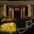 Miniatyrbilde 3 av 3: 100 utendørs LED Solar String Lights > 10m med timer og 8 moduser > 100 stk Varmhvite LED > Pluggbar utendørs fjernkontroll Co