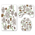 Miniatyrbild 4 av 5: Liten serie av färska blommor tryck rose fyrdelad polyester duschdraperi toalett golvmatta, A9,
