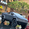 Miniatyrbilde 2 av 5: 1/24 Tesla Cybertruck Pickup Legering Bilmodell Formgjuten metallleksak Terrängfordon Lastbilsmodell Simulering Ljud Ljus Barnleksakspresent Green