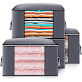 Miniatyrbillede 1 af 5: 4 stk tyk ikke-vævet quilt opbevaringstaske Stor kapacitet opbevaringsboks Taske til dyner Tæpper Puder Legetøj Jakker Tøj(G