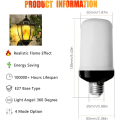 Miniatyrbilde 5 av 5: Kreativ LED-flammepære med svart bakgrunnssimuleringsflammelys (E27 gult lys 2stk)，for stue, soverom, b