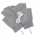 Pikkukuva 2 / 5: Lämmitettävät USB -käsineet Talvi Thermal Lämpökäsineet Käsineet Koko & Puolisormi Grey