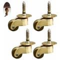 Miniatyrbilde 1 av 5: hjul 4X svingbare hjul, Messing Møbelhjul, Transporthjul, svingbare hjul, Stillegående rulling, for Møbler, ap