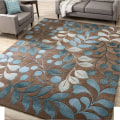 Miniatyrbilde 2 av 5: Nordic Abstract Floral Art Teppe, Sklisikker gulvmatte for stue, soverom, fasjonabelt kjøkkenteppe, gulvmatte (brun, 40*60),