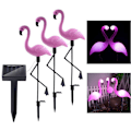 Miniatyrbillede 1 af 5: Solar LED udendørslampe Plænelys Flamingoer Havebelysning Vandtæt jordspot Flamingo hvidt lys, kræver ingen udv.