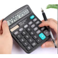 Miniatyrbillede 3 af 3: Ægte Solar Lommeregner 12 Bit Sort Storskærm Dual Power Finansielle Regnskab Desktop Computer Kontorartikler,