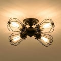 Miniatyrbillede 3 af 5: Retro loftslampe 4 lys metal vintage loftlampe industri industriel pendel til stue soveværelse Cafe Ba