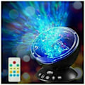 Miniatyrbillede 1 af 5: Ocean Wave Night Light Projector, Fjernbetjening Projektionslampe Rotation Northern Light Projector Stemningslys