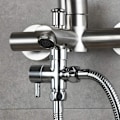 Miniatyrbillede 3 af 5: 3-vejsventil massivt messing G1/2" universalfitting til håndbruser, krom DSF007