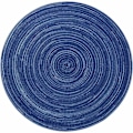 Pikkukuva 3 / 5: Set 6 pestävää punottua puuvillaa lämmönkestävää liukumatonta 35x35cm pyöreä (pyöreä, sininen)