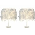 Miniatyrbillede 1 af 4: stk Individualitet Kreativitet Fjer Bordlampe, E27 Lys Dekorativ Belysning Stue Soveværelse Moderne Hvid - Hvid