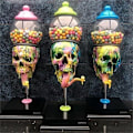 Miniatyrbillede 5 af 9: Bubble Gum Machine Färgglad Skull Candy Dispenser Halloween Desktop Ornament For Hem Vardagsrum Inredning
