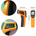 Miniatyrbilde 4 av 4: BETTE laser infrarød termometer pistol Digital termometer -50-600°C Laser Point Gun Food Grade Professional Recorder (Yel