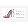 Miniatyrbilde 2 av 5: Røde såler høye hæler stiletthæler kvinners eksklusive temperament enkle sko stor størrelse spiss tå Pink 40